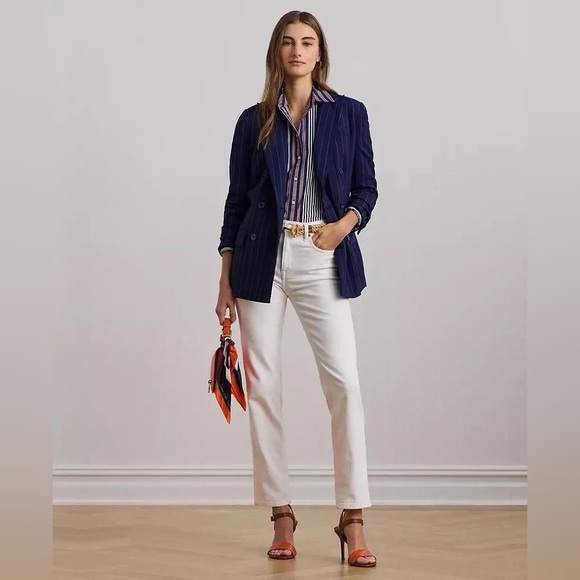 NWT Ralph Lauren Classic-Fit Striped Broadcloth Shirt Sz M - Picture 2 of 13